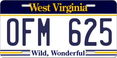 WV license plate OFM625