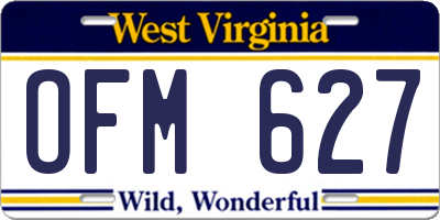 WV license plate OFM627