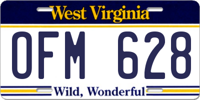 WV license plate OFM628