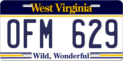 WV license plate OFM629