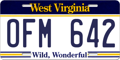 WV license plate OFM642