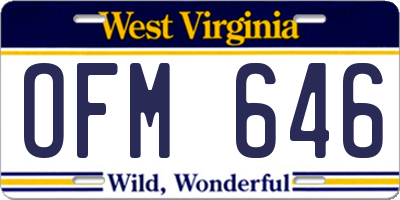 WV license plate OFM646