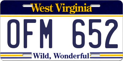 WV license plate OFM652