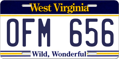 WV license plate OFM656