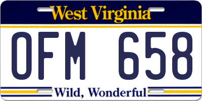 WV license plate OFM658