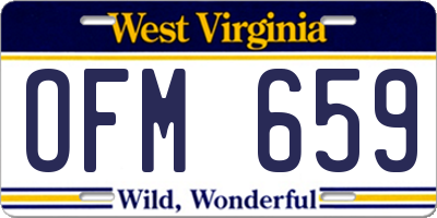 WV license plate OFM659