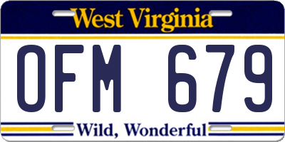 WV license plate OFM679