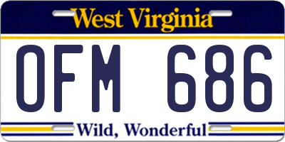 WV license plate OFM686