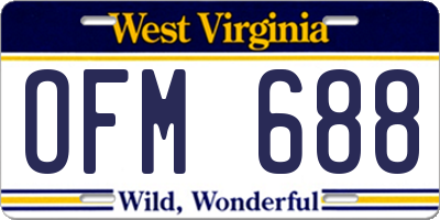 WV license plate OFM688