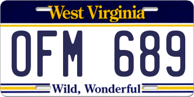 WV license plate OFM689