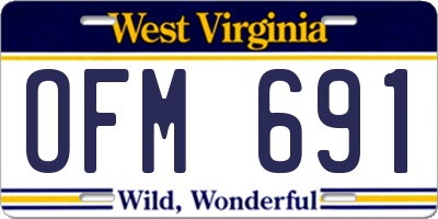 WV license plate OFM691