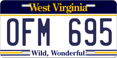 WV license plate OFM695