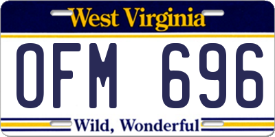 WV license plate OFM696