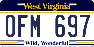 WV license plate OFM697