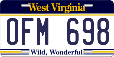 WV license plate OFM698