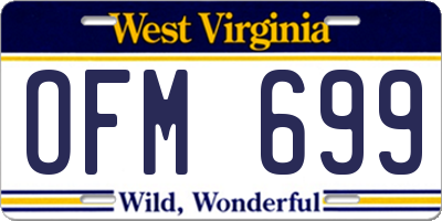 WV license plate OFM699