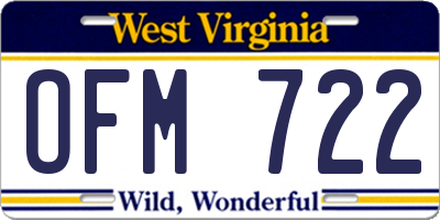 WV license plate OFM722