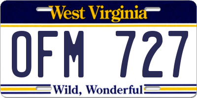 WV license plate OFM727