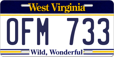WV license plate OFM733