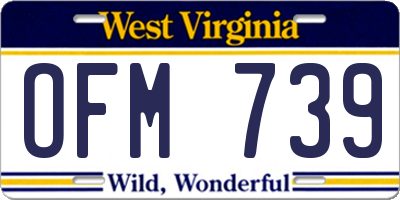WV license plate OFM739