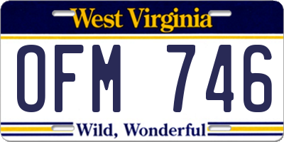 WV license plate OFM746