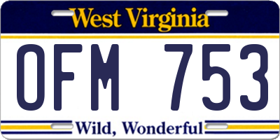 WV license plate OFM753