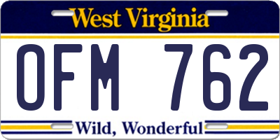 WV license plate OFM762