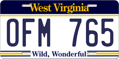 WV license plate OFM765