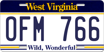 WV license plate OFM766