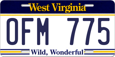 WV license plate OFM775
