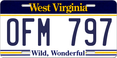 WV license plate OFM797