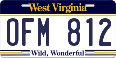 WV license plate OFM812