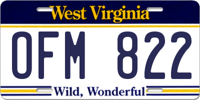WV license plate OFM822