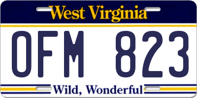 WV license plate OFM823