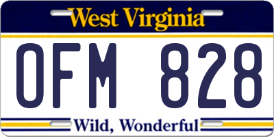 WV license plate OFM828