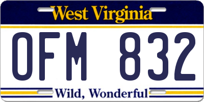 WV license plate OFM832