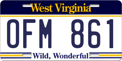 WV license plate OFM861