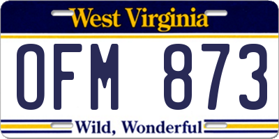 WV license plate OFM873