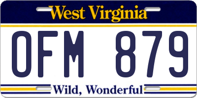 WV license plate OFM879