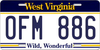 WV license plate OFM886