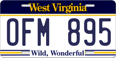 WV license plate OFM895