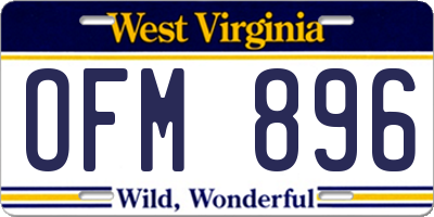 WV license plate OFM896