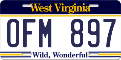 WV license plate OFM897