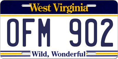 WV license plate OFM902