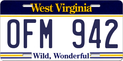 WV license plate OFM942