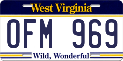 WV license plate OFM969