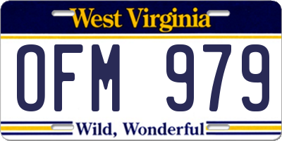 WV license plate OFM979