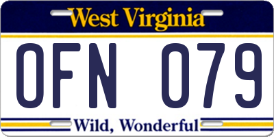 WV license plate OFN079