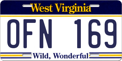 WV license plate OFN169