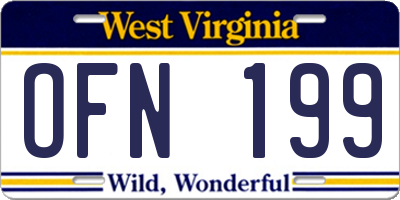 WV license plate OFN199